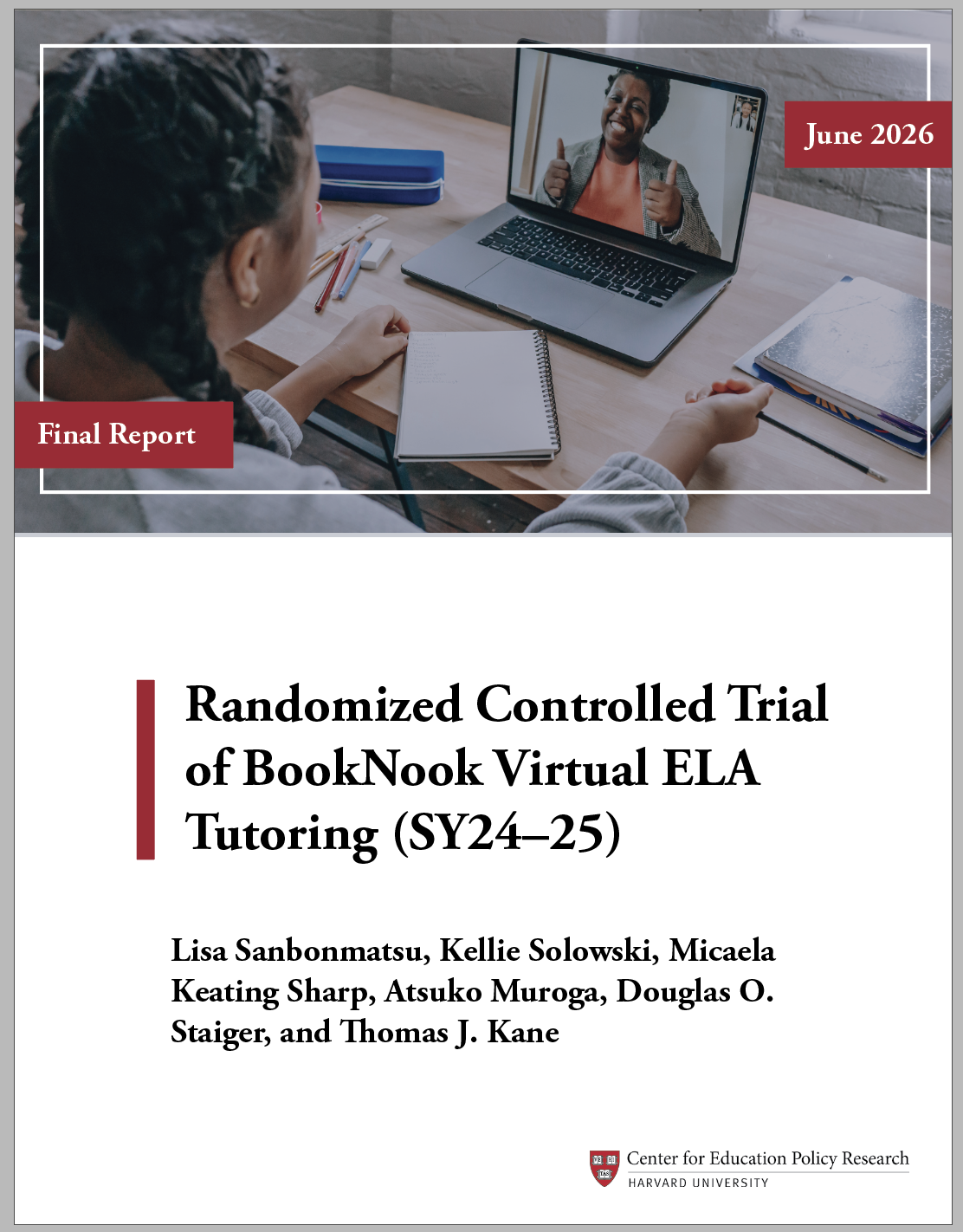 Report: Randomized Controlled Trial of BookNook Virtual ELA Tutoring ...