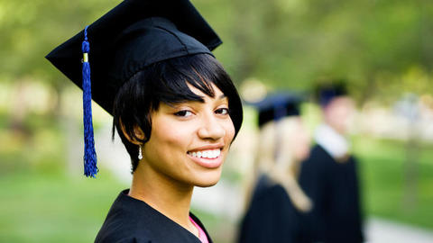 A student graduating college