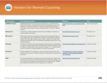 Vendors for Remote Coaching