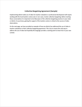 Sample Collective Bargaining Agreement
