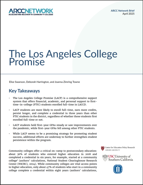 The Los Angeles College Promise Brief Cover